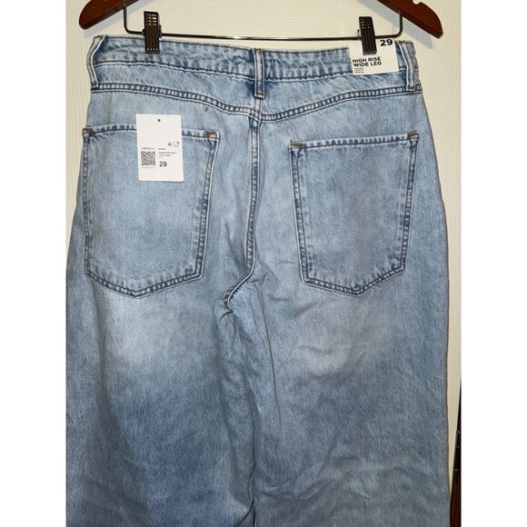 NWT Forever 21 High Rise Loose Fit Wide Leg Jeans Size 29 - Picture 9 of 16
